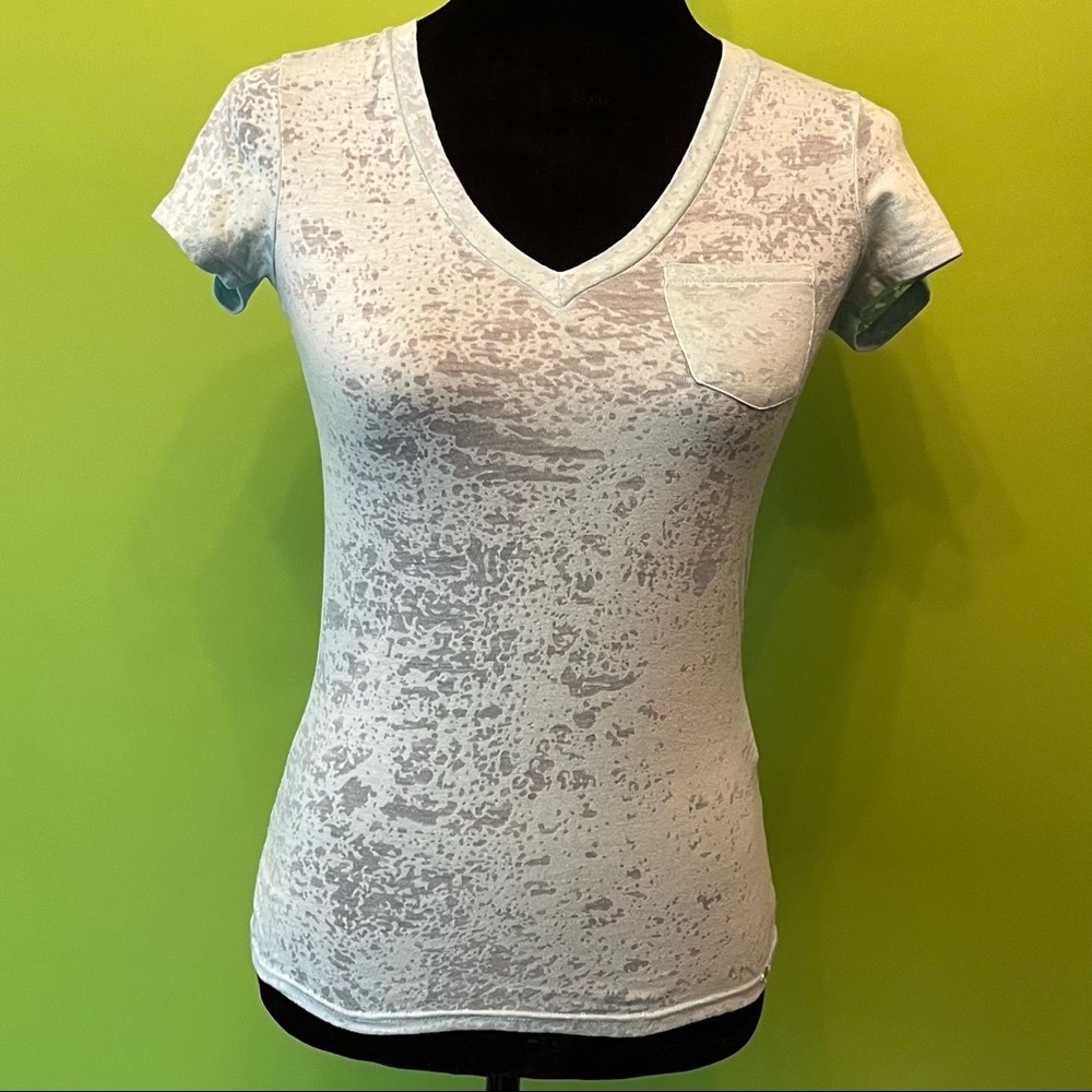 Armani Exchange Light Blue Vneck Shirt, Size Xs